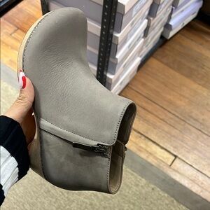 Chic Taupe Leather Clogs for Women